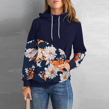 Laden Sie das Bild in den Galerie-Viewer, Langarmiges Sweatshirt mit Kapuze und hohem Ausschnitt