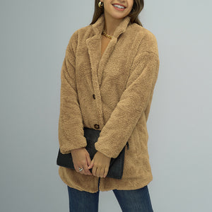 Doppelseitige Plüschjacke
