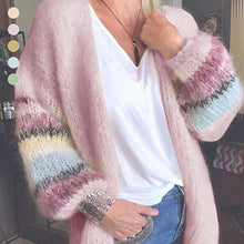 Laden Sie das Bild in den Galerie-Viewer, Gestreifte Langärmelige Strickjacke