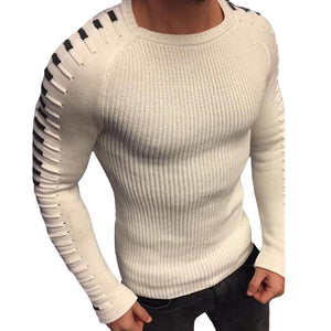 Langärmliger Strickpullover mit Rundhalsausschnitt