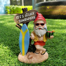 Laden Sie das Bild in den Galerie-Viewer, Tropischer Garten Gnome Surfer Skulptur