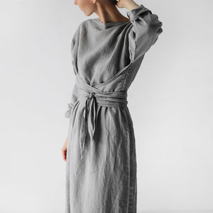 Lockeres Schnürkleid aus Baumwolle und Leinen