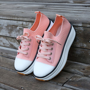 Damen atmungsaktive sportliche Schnürschuhe