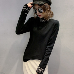 Bedruckter Halbrollkragenpullover für Damen