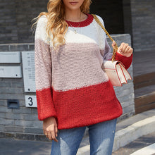 Laden Sie das Bild in den Galerie-Viewer, Gestreifter Panel-Kontrast-Strickpullover