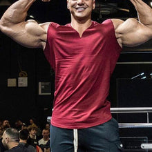 Laden Sie das Bild in den Galerie-Viewer, Herren Sommer einfarbige Sportweste mit V-Ausschnitt