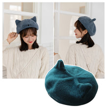 Laden Sie das Bild in den Galerie-Viewer, Süße Katzenohren Baskenmütze