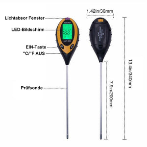 4 in 1 Bodentester - Sonnenlicht, pH-Wert, Feuchtigkeit, Temperatur