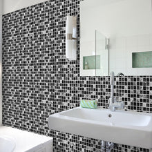 Laden Sie das Bild in den Galerie-Viewer, Kreative Fliesenaufkleber mit schwarzem Mosaik, 10 Stück