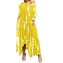 Laden Sie das Bild in den Galerie-Viewer, Unregelmäßiges Kleid mit Batikmuster