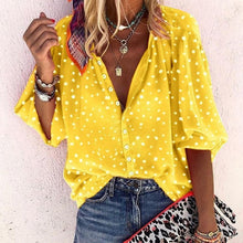 Laden Sie das Bild in den Galerie-Viewer, Lässige Tupfen-Bluse Aus Chiffon