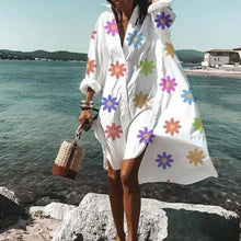 Laden Sie das Bild in den Galerie-Viewer, Damen Sommer Mode Hemdkleid