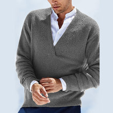 Laden Sie das Bild in den Galerie-Viewer, Herren einfarbiger Pullover mit V-Ausschnitt