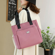 Laden Sie das Bild in den Galerie-Viewer, Vielseitige einfache einfarbige Nylonhandtasche mit großer Kapazität