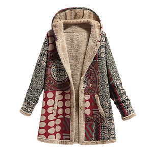 Kapuzen-Sweatshirt-Mantel aus Baumwolle und Fleece