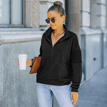 Laden Sie das Bild in den Galerie-Viewer, Minimalistisches Sweatshirt mit Reißverschluss