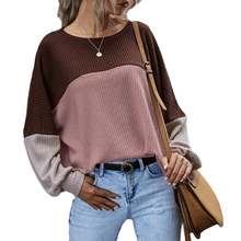 Laden Sie das Bild in den Galerie-Viewer, Lässiges Langarm-Top in Farbkontrast