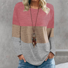 Laden Sie das Bild in den Galerie-Viewer, Sweatshirt mit Rundhalsausschnitt und Farbblockdruck