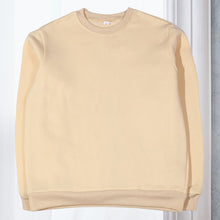 Laden Sie das Bild in den Galerie-Viewer, Lässiger Lockerer Einfarbiger Fleecepullover mit Rundhalsausschnitt