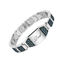 Laden Sie das Bild in den Galerie-Viewer, Kohlefaser-Magnet-Titan-Stahl-Armband
