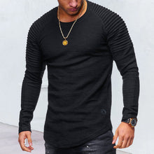 Laden Sie das Bild in den Galerie-Viewer, Langärmliges Zerknittertes T-Shirt für Herren