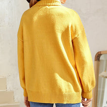 Laden Sie das Bild in den Galerie-Viewer, Langärmliger Blumenpullover mit V-Ausschnitt