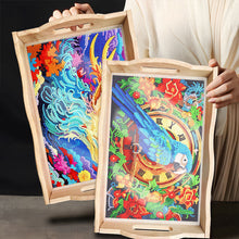 Laden Sie das Bild in den Galerie-Viewer, Diamantbemalter Speiseteller DIY handgefertigtes Holztablett