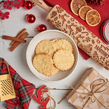 Laden Sie das Bild in den Galerie-Viewer, Nudelholz mit Weihnachtsmotiven