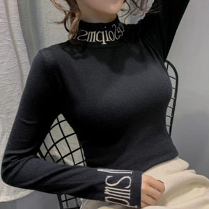 Bedruckter Halbrollkragenpullover für Damen