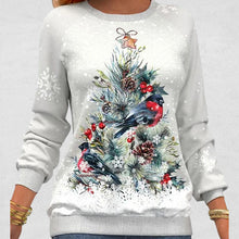 Laden Sie das Bild in den Galerie-Viewer, Pullover mit Weihnachtsbaummuster und Schneeflockenprint und langen Ärmeln