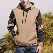 Laden Sie das Bild in den Galerie-Viewer, Lässiger Kapuzenpullover mit Camouflage-Farbblock