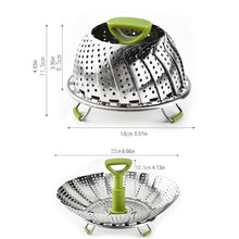 Laden Sie das Bild in den Galerie-Viewer, Klappbarer Dampfkorb aus Edelstahl