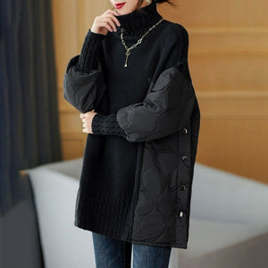 Patchwork schicker Strickpullover