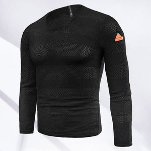 Modischer Hohler Langärmeliger Strickpullover