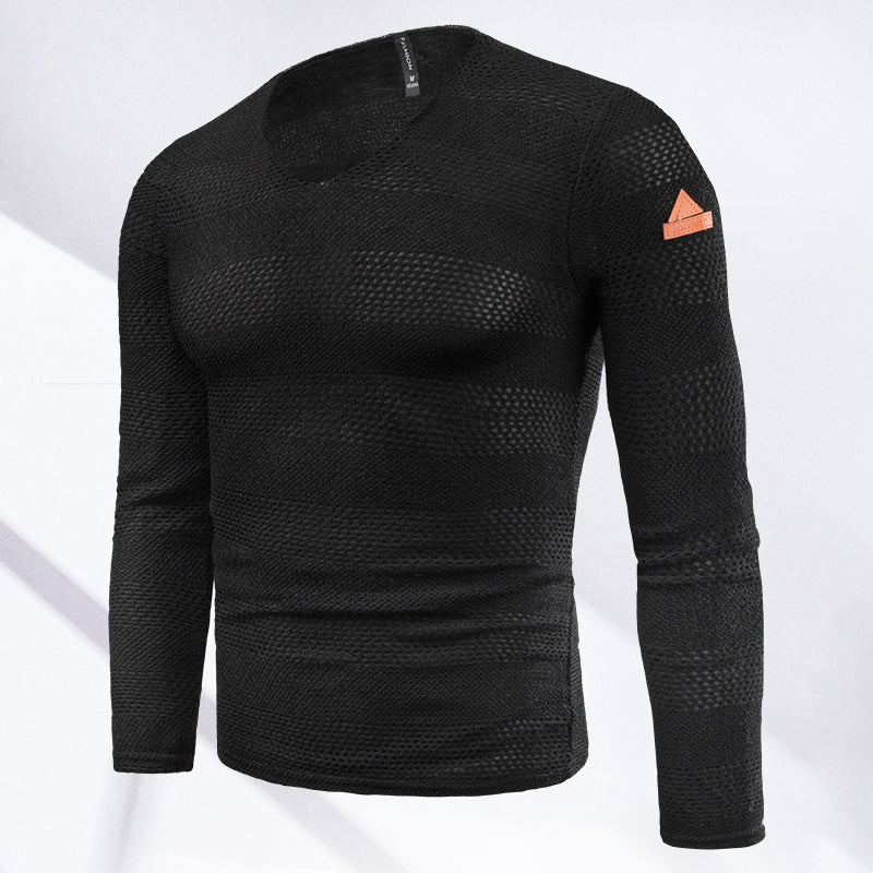 Modischer Hohler Langärmeliger Strickpullover