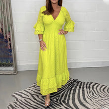 Laden Sie das Bild in den Galerie-Viewer, V-Ausschnitt Kleid mit hoher Taille