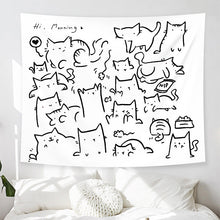 Laden Sie das Bild in den Galerie-Viewer, Niedlicher alltäglicher Karikatur Wandteppich