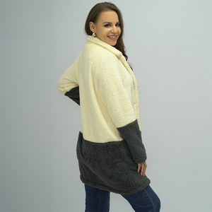 Doppelseitige Fleece-Oversized-Slip-Pocket-Jacke