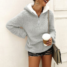 Laden Sie das Bild in den Galerie-Viewer, Plüsch-Hoodie mit Reißverschluss