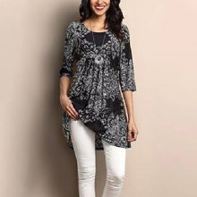 Laden Sie das Bild in den Galerie-Viewer, Bedrucktes Kleid mit mittleren Ärmeln