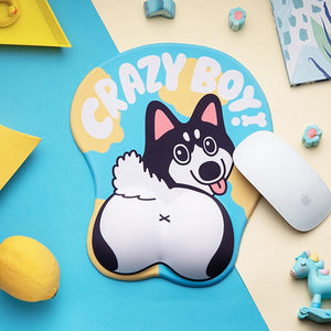 3D Hunde Mauspad mit Handgelenkschutz