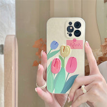 Laden Sie das Bild in den Galerie-Viewer, Niedliche Blumen-iPhone-Hülle mit Telefon-Lanyard