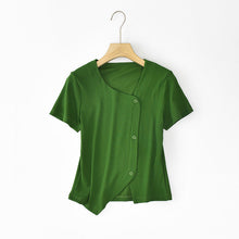 Laden Sie das Bild in den Galerie-Viewer, Modisches Unregelmäßiges T-Shirt mit Schlitz für Damen
