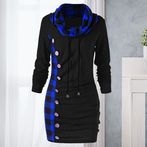 Hoodieförmiges Kariertes Kleid