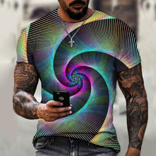 Laden Sie das Bild in den Galerie-Viewer, Lässiges Kurzärmliges T-Shirt mit 3D-Digitaldruck für Herren