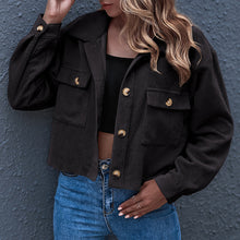 Laden Sie das Bild in den Galerie-Viewer, Lässige Kurze Cordjacken für Damen