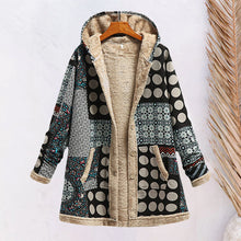 Laden Sie das Bild in den Galerie-Viewer, Kapuzen-Sweatshirt-Mantel aus Baumwolle und Fleece