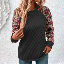 Laden Sie das Bild in den Galerie-Viewer, Karierte Patchwork-Sweatshirts für Damen