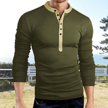 Laden Sie das Bild in den Galerie-Viewer, Muskel-T-Shirt mit Knopfleiste für Herren