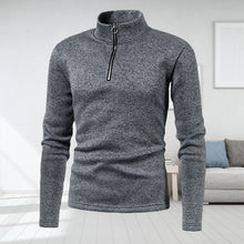 Laden Sie das Bild in den Galerie-Viewer, Einfarbiges Rollkragen-Sweatshirt mit Reißverschluss